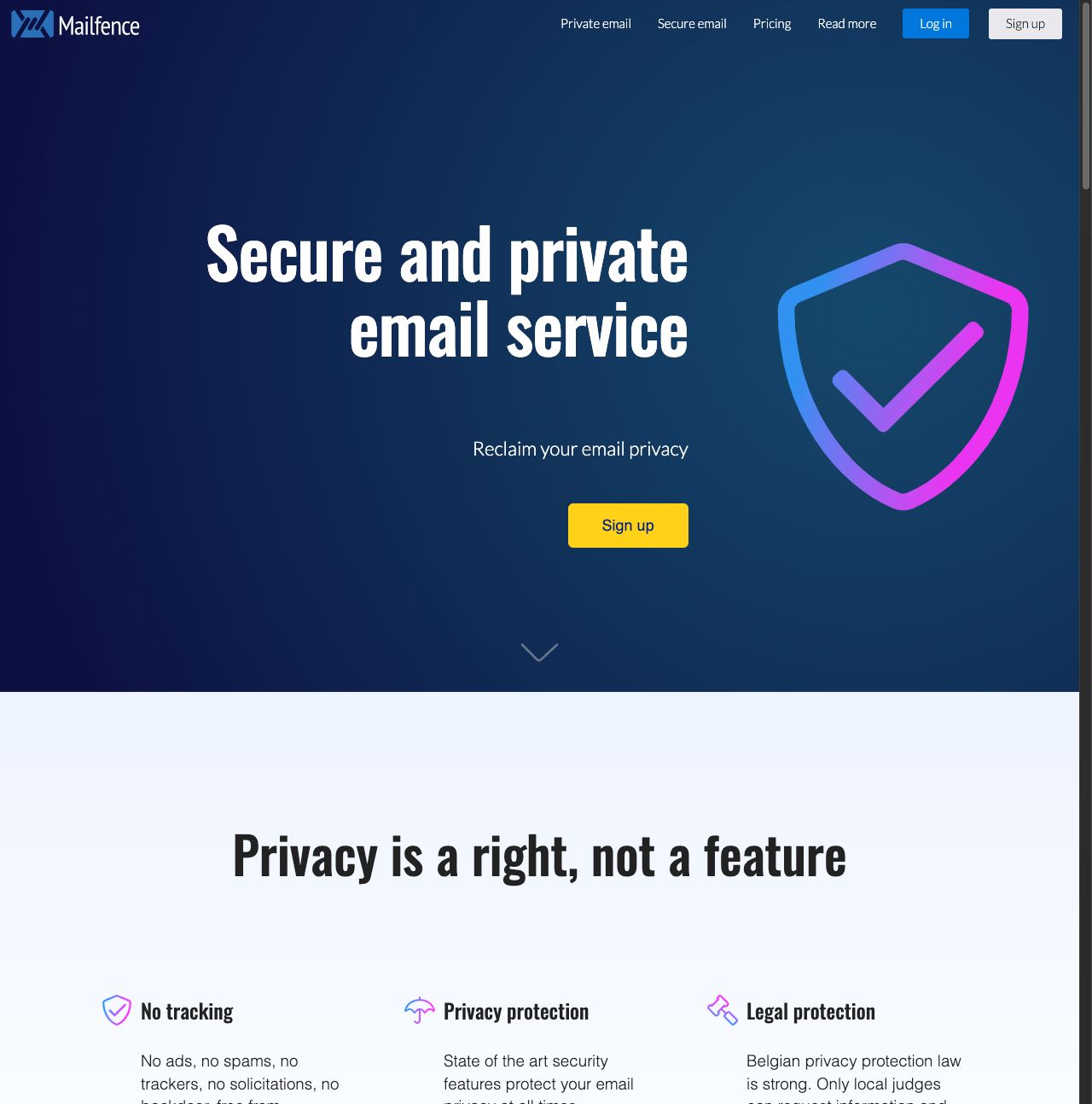 mailfence-website-screenshot