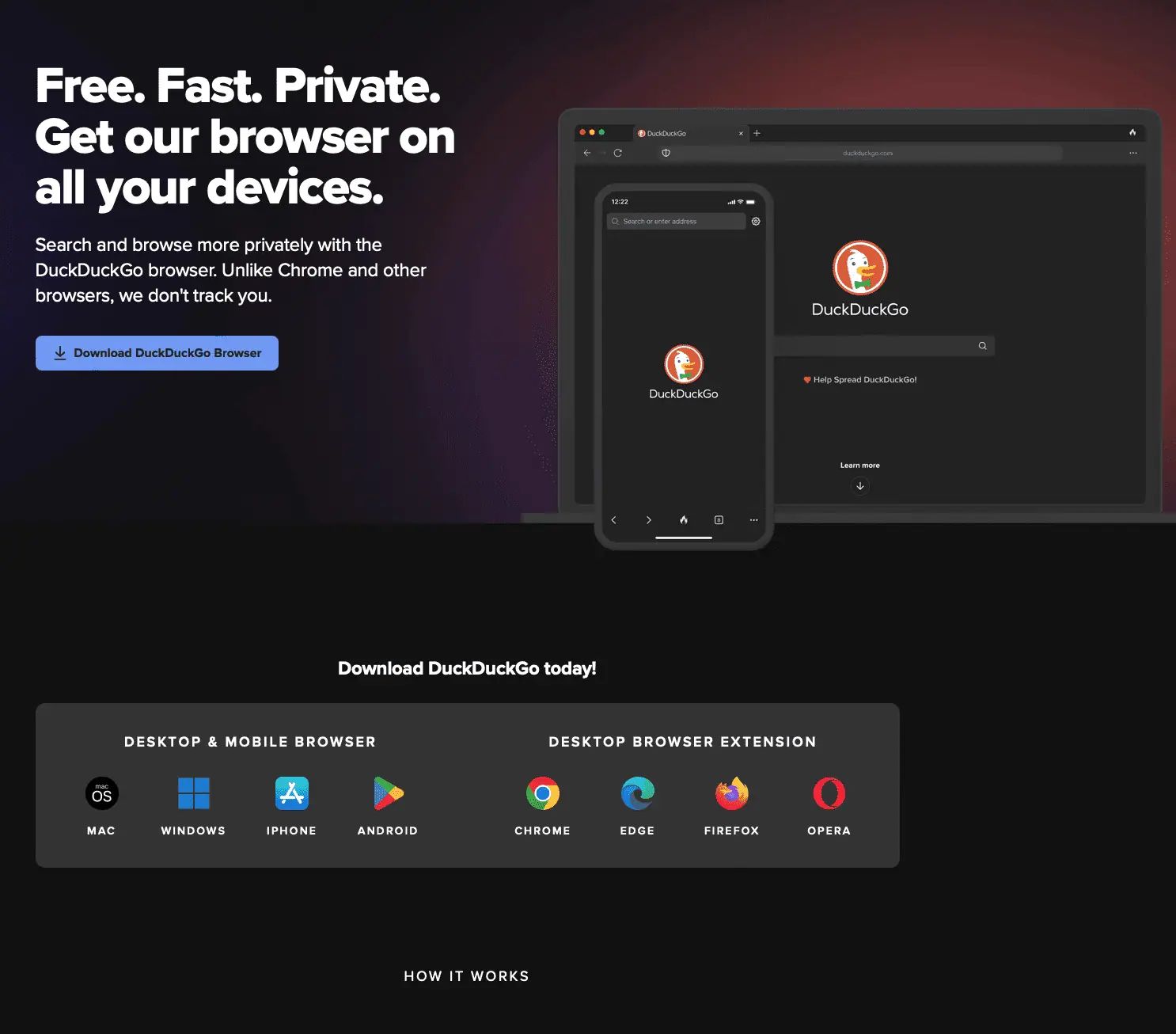 DuckDuckGo Search Website Preview