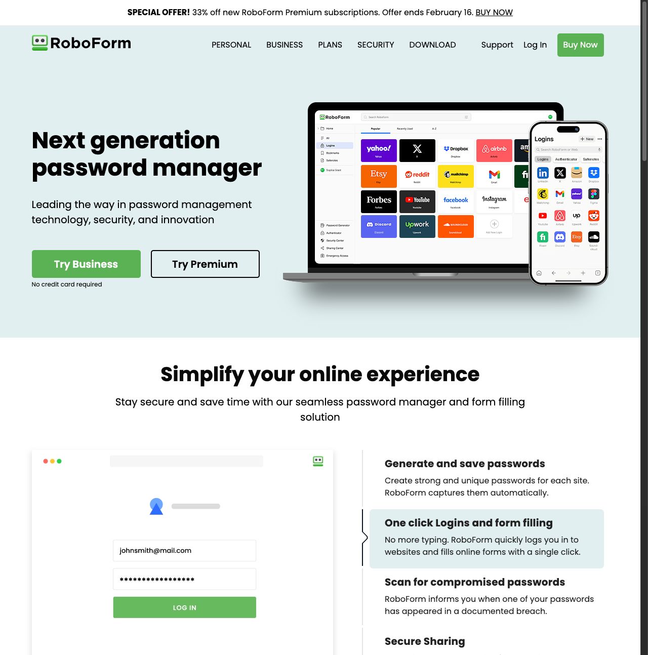 roboform-website-screenshot