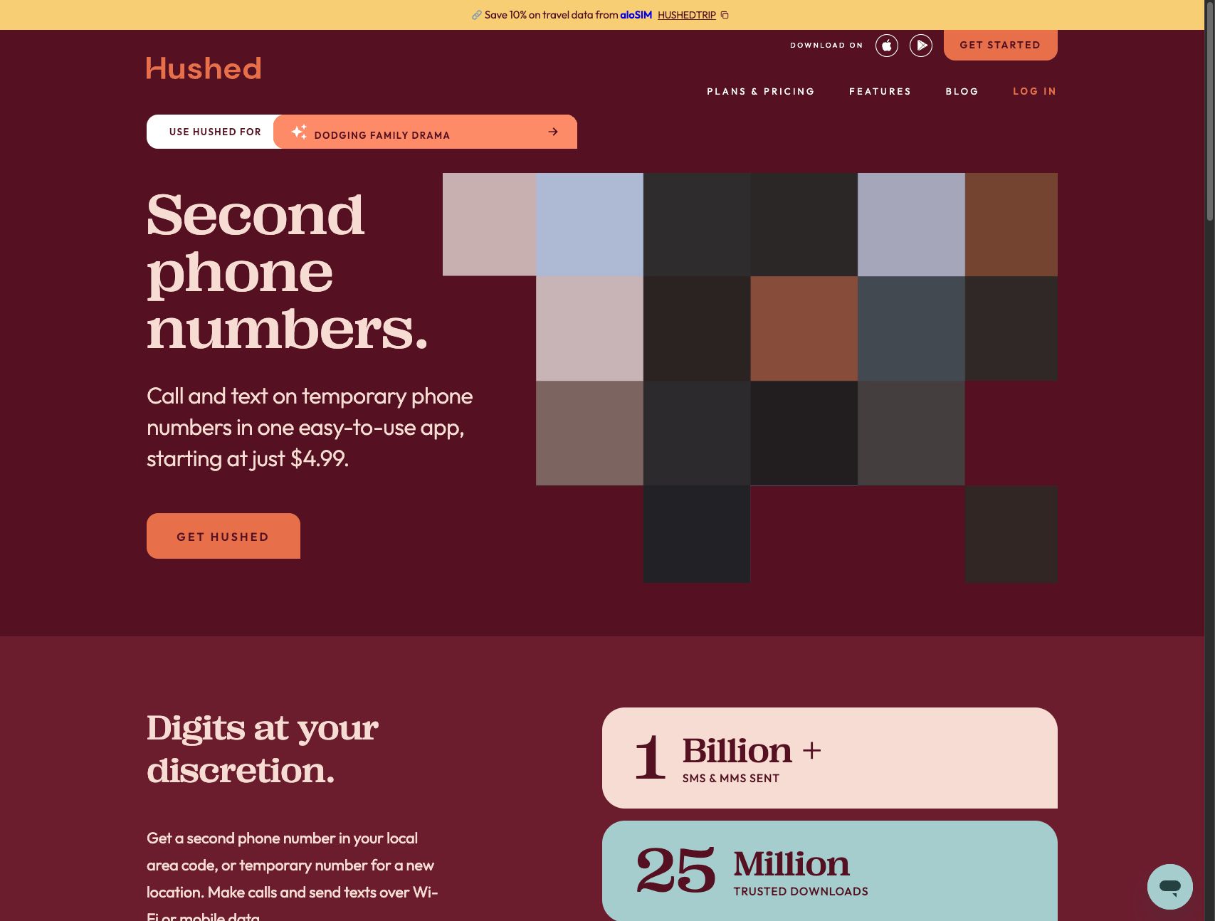 hushed-website-screenshot